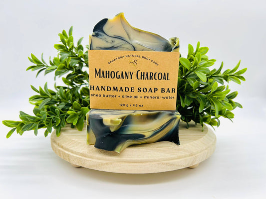 Mahogany Charcoal Handmade Soap Bar VEGAN COLD PROCESS